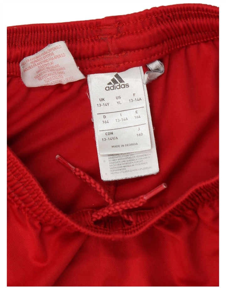 Shorts esportivos Adidas Boys Climalite 13-14 anos poliéster vermelho