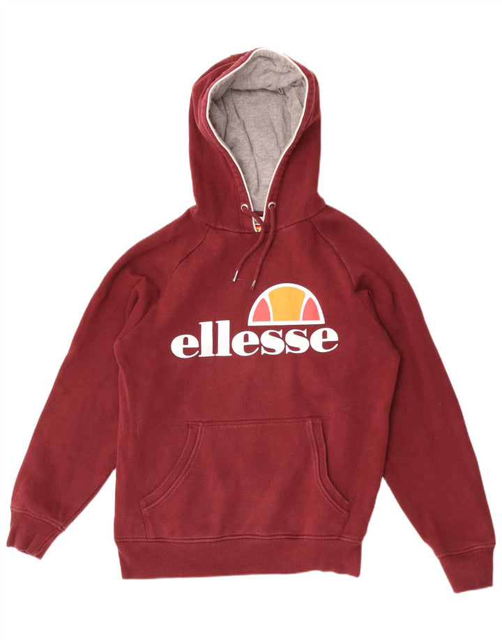 Suéter Ellesse masculino com capuz gráfico médio marrom algodão