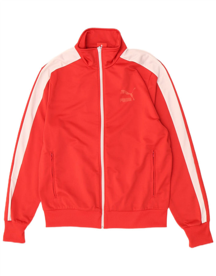 Puma Mens Tracksuit Top Jacket Médio Vermelho Colorblock Poliéster