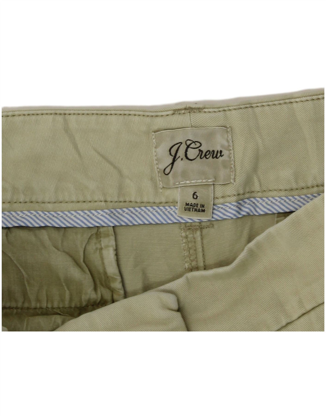 J. Crew Shorts Chino Feminino US 6 Médio W30 Algodão Cáqui