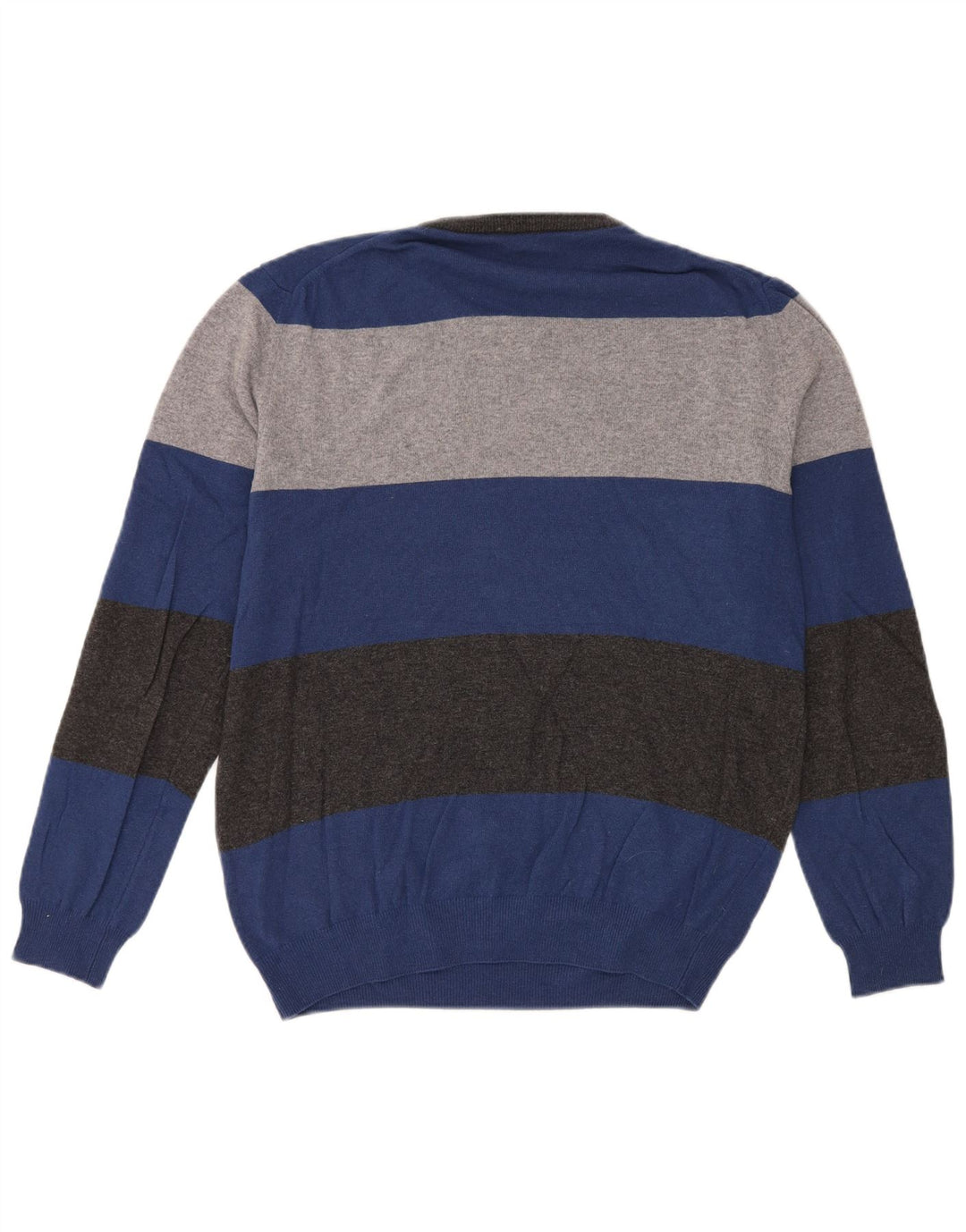 Suéter masculino Harmont & Blaine com gola redonda, grande poliamida listrada azul