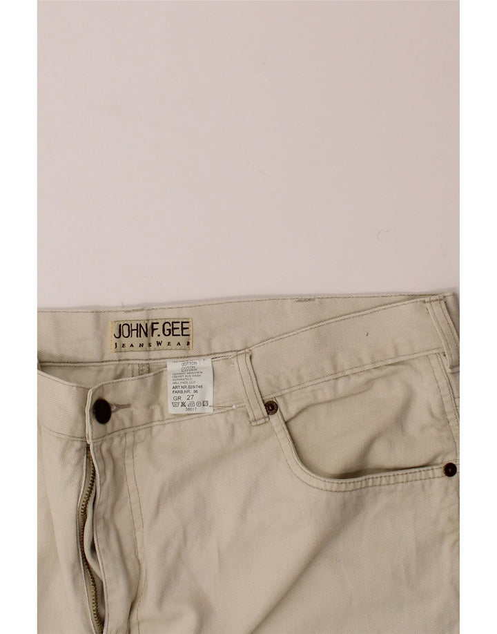 JOHN F GEE Mens Straight Jeans W27 L29 Beige Cotton Vintage John F Gee and Second-Hand John F Gee from Messina Hembry 