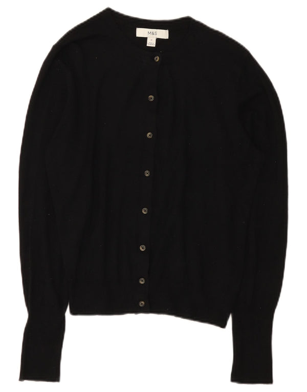 Suéter cardigã feminino Marks & Spencer Reino Unido 12 viscose preta média