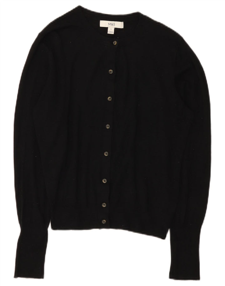 Suéter cardigã feminino Marks & Spencer Reino Unido 12 viscose preta média