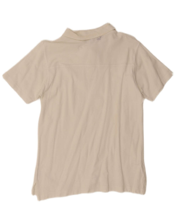 Camisa polo masculina Moschino de algodão branco médio