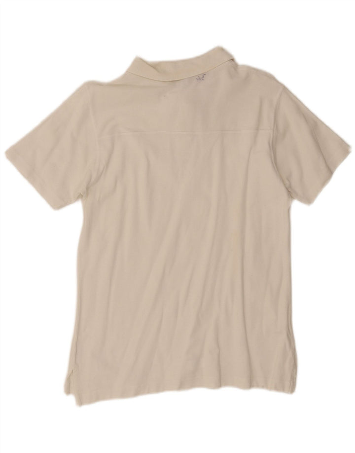 Camisa polo masculina Moschino de algodão branco médio