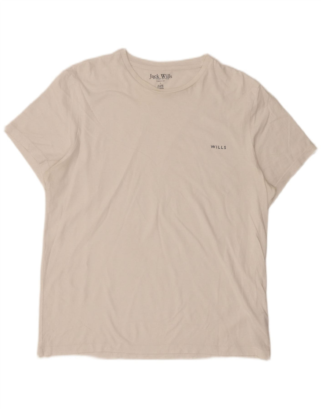 Jack Wills Mens Classic Fit Camiseta Top Grande Algodão Branco