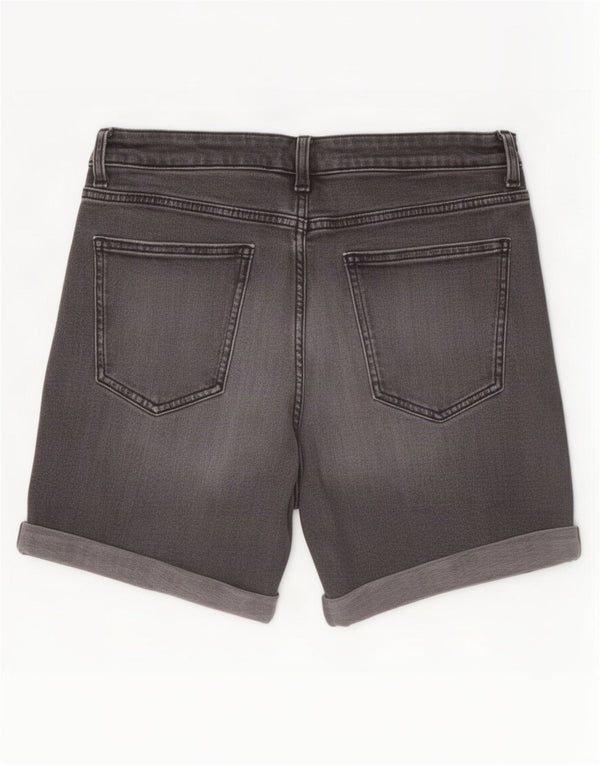 Shorts jeans feminino Marks & Spencer UK 12 Medum W30 algodão preto