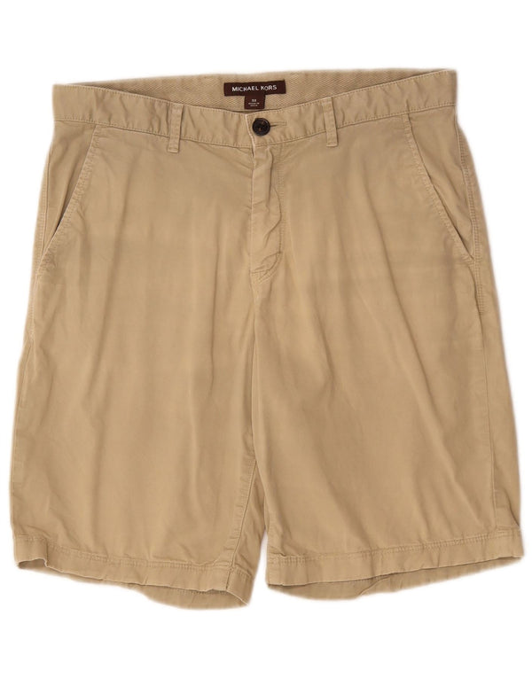 MICHAEL KORS Mens Chino Shorts W30 Algodão Bege Médio