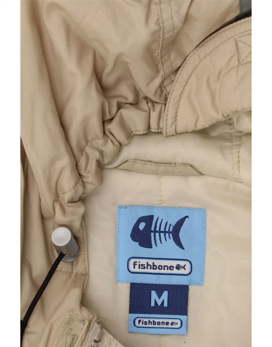 Jaqueta Fishbone masculina com capuz Anorak UK 38 Médio Bege