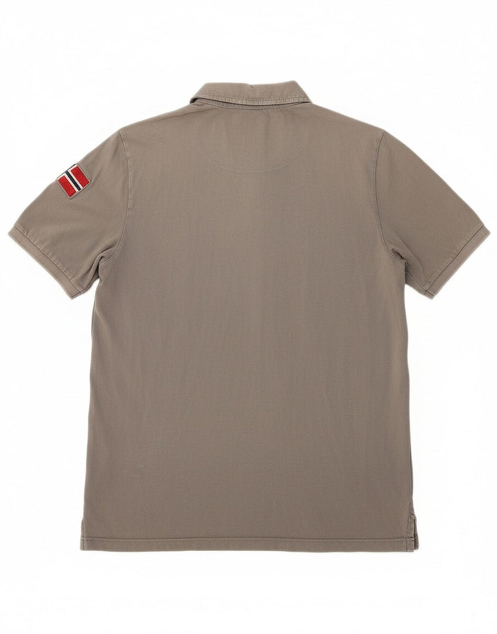 Camisa polo masculina NAPAPIJRI grande algodão cinza