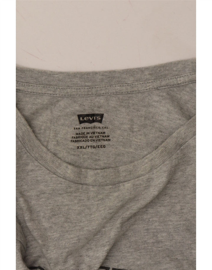LEVI'S Mens Graphic T-Shirt Top 2XL Grey Cotton Vintage Levi's and Second-Hand Levi's from Messina Hembry 