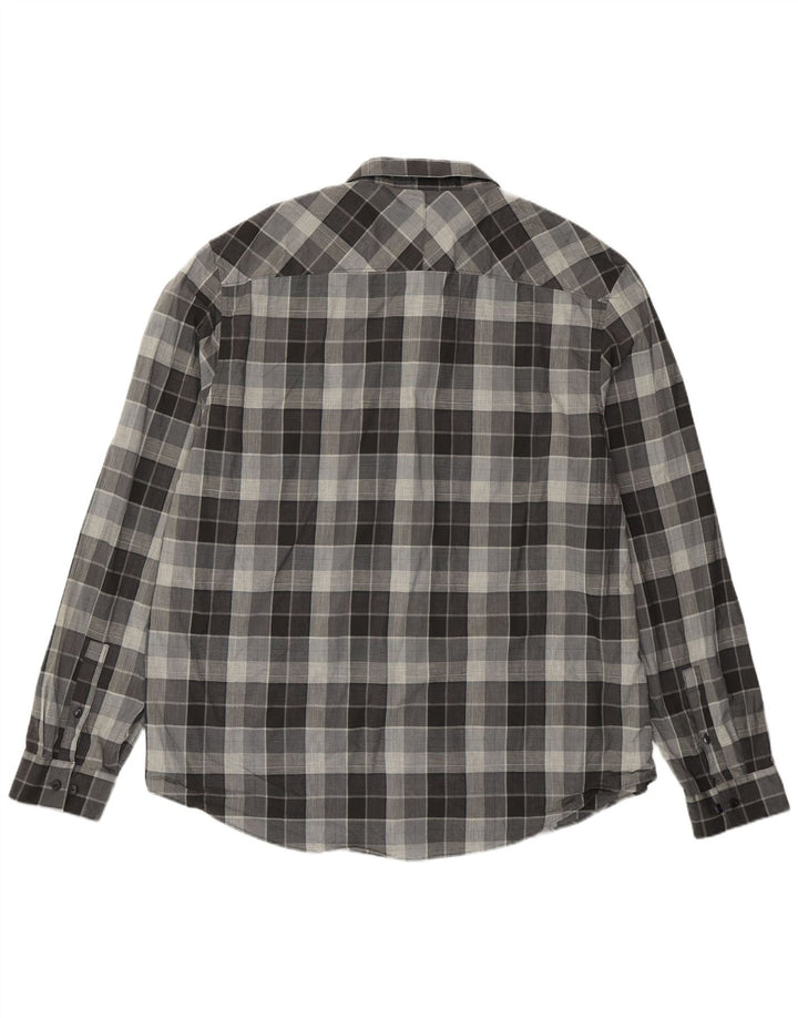 Camisa masculina Calvin Klein 2XL algodão xadrez cinza