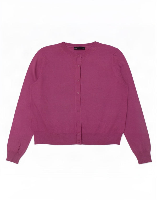 Marks & Spencer Womens Cardigan Sweater UK 18 XL Purple Viscose