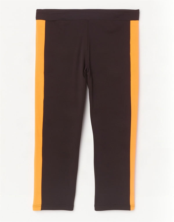 Adidas Womens Capri Leggings UK 16/18 Grande Preto Colorblock Poliéster