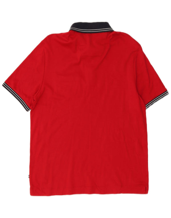 Camisa polo masculina Nautica pequena vermelha colorblock