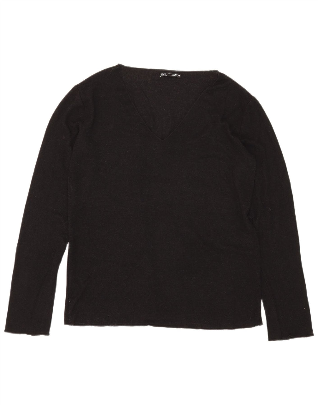 Top feminino Zara manga comprida UK 18 XL preto