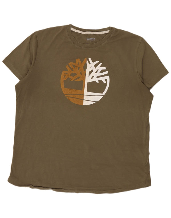 Camiseta gráfica masculina TIMBERLAND XL algodão cáqui
