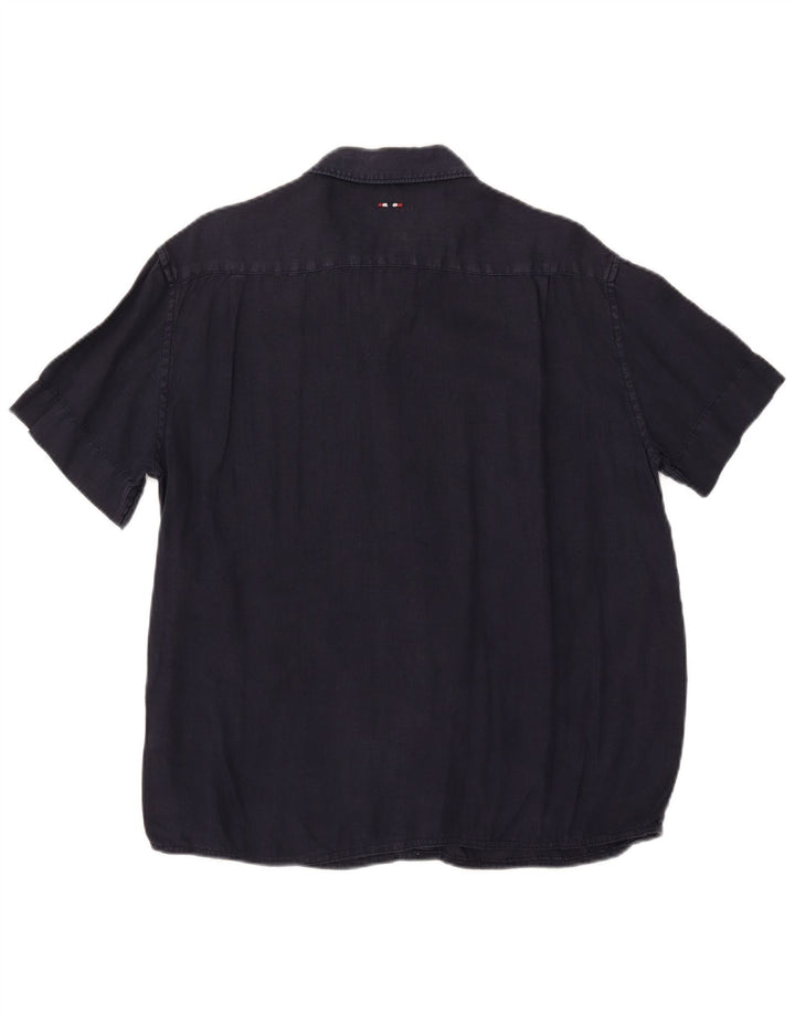Camisa masculina de manga curta regular fit Napapijri azul marinho médio