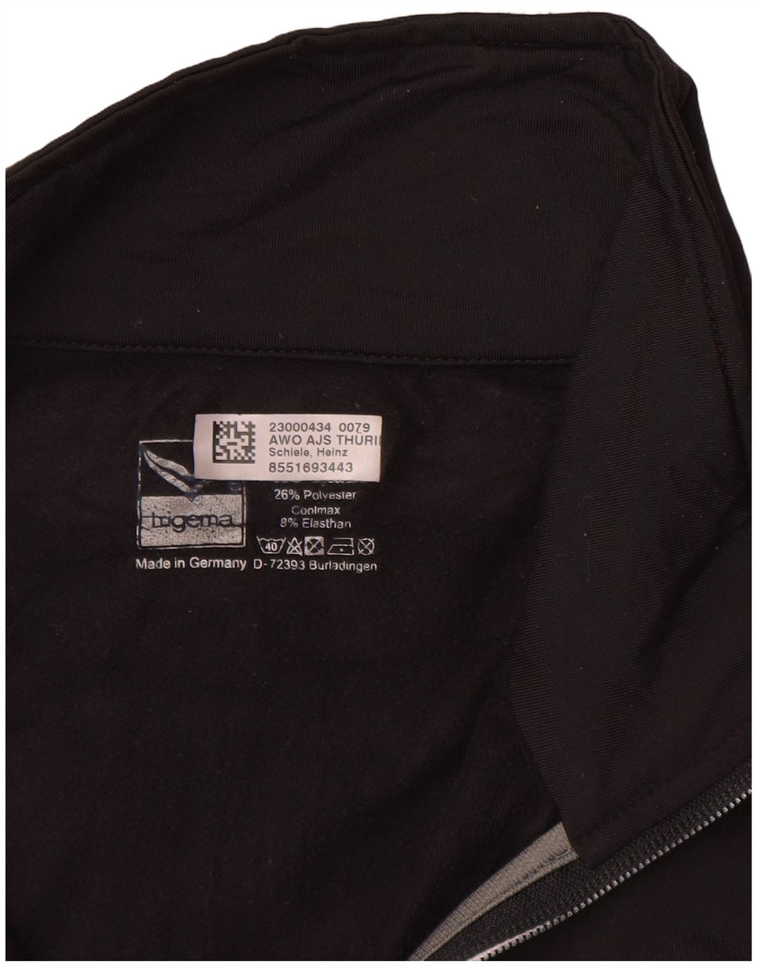 Jaqueta masculina TRIGEMA com estampa gráfica sem mangas, grande poliéster preto