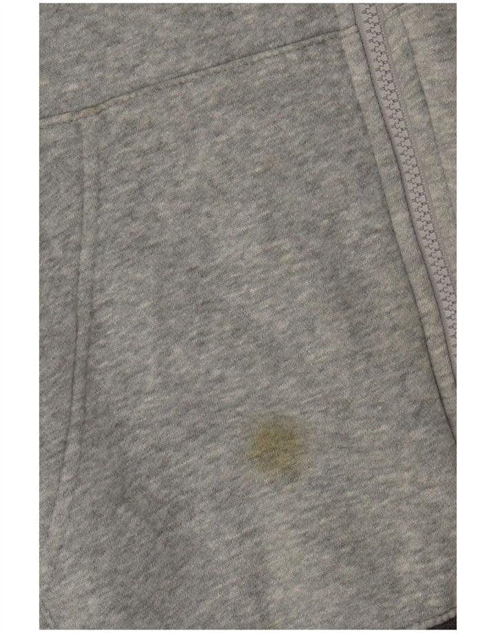 Suéter masculino Nike com capuz e zíper cinza médio algodão manchado