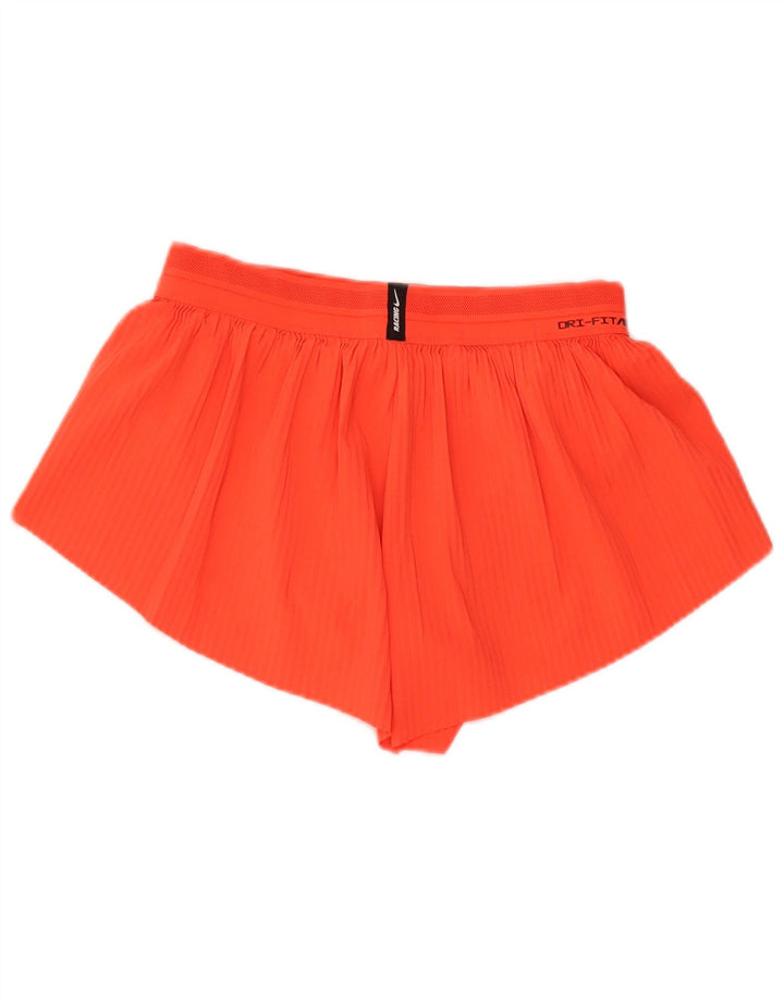Nike Womens Dri Fit Sport Shorts UK 10 Pequeno Laranja