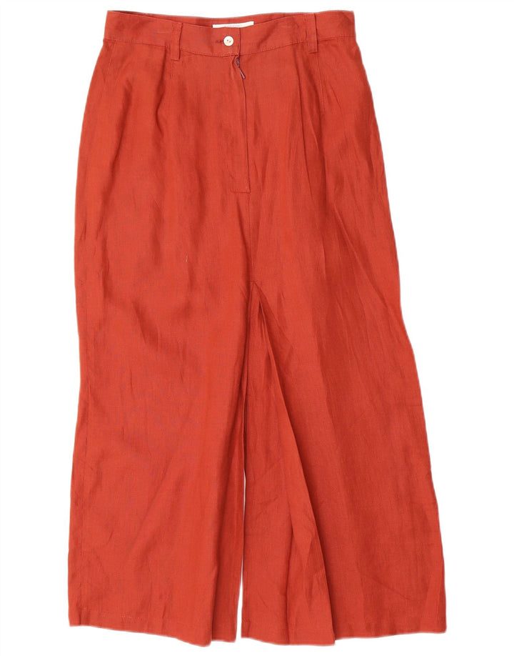Saia midi feminina BENETTON IT 44 médio W26 linho vermelho