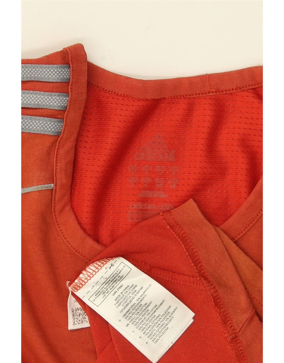 ADIDAS Mens Camiseta Top Grande Laranja Colorblock Algodão