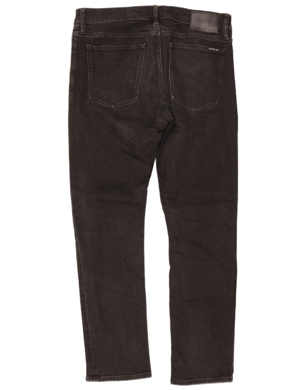 Calça jeans reta masculina Calvin Klein W34 L30 algodão preto