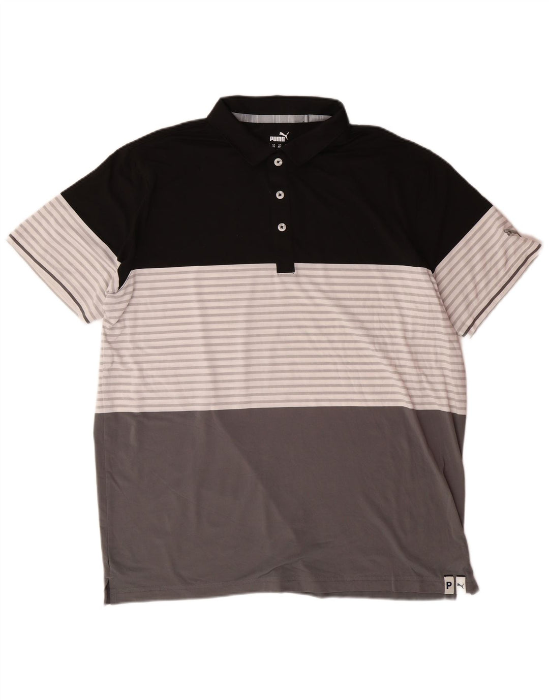 Camisa polo masculina PUMA 2XL cinza bloco colorido