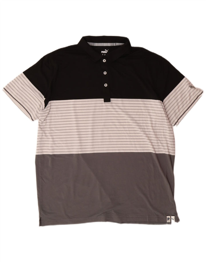 Camisa polo masculina PUMA 2XL cinza bloco colorido