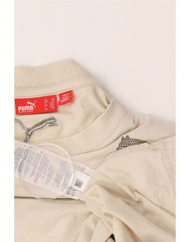 PUMA Mens Graphic T-Shirt Top XS Beige Cotton Vintage Puma and Second-Hand Puma from Messina Hembry 