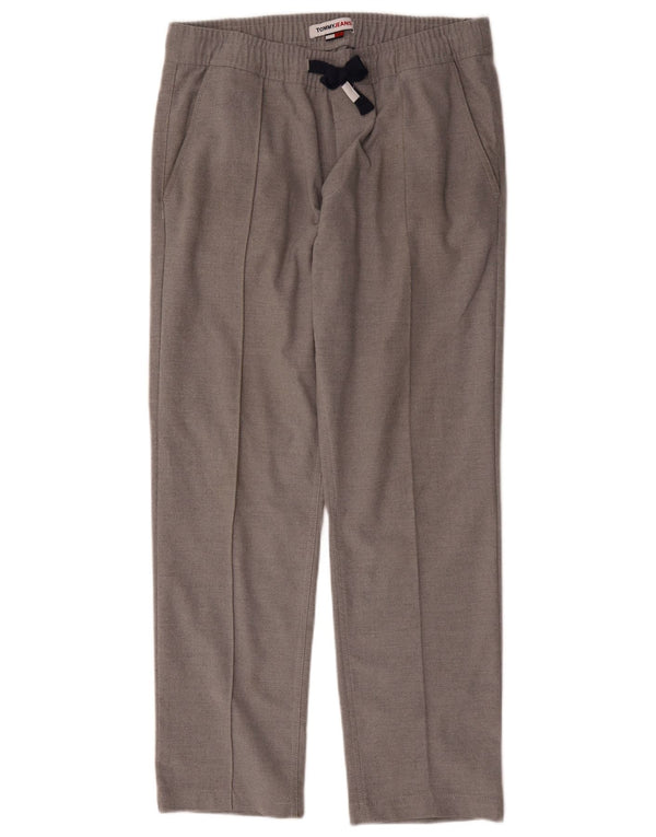 Tommy Hilfiger Mens Straight Chino Calças Médio W30 L28 Algodão Cinza