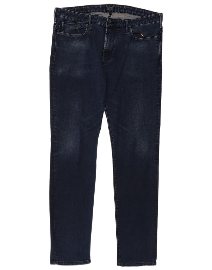 Armani Mens Slim Jeans W34 L31 Azul Marinho Algodão