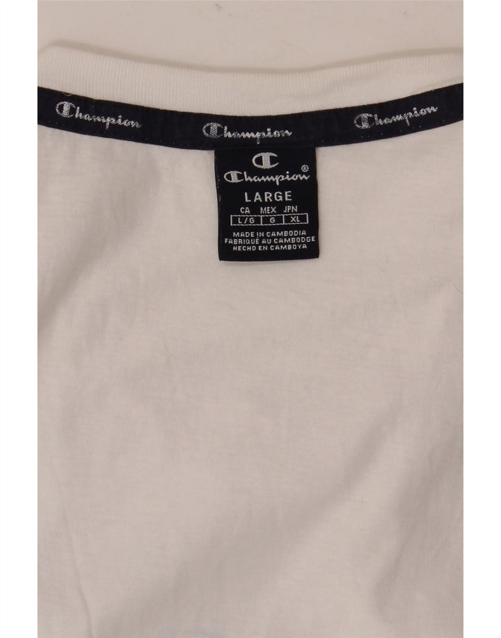 Camiseta masculina Champion grande bloco colorido branco
