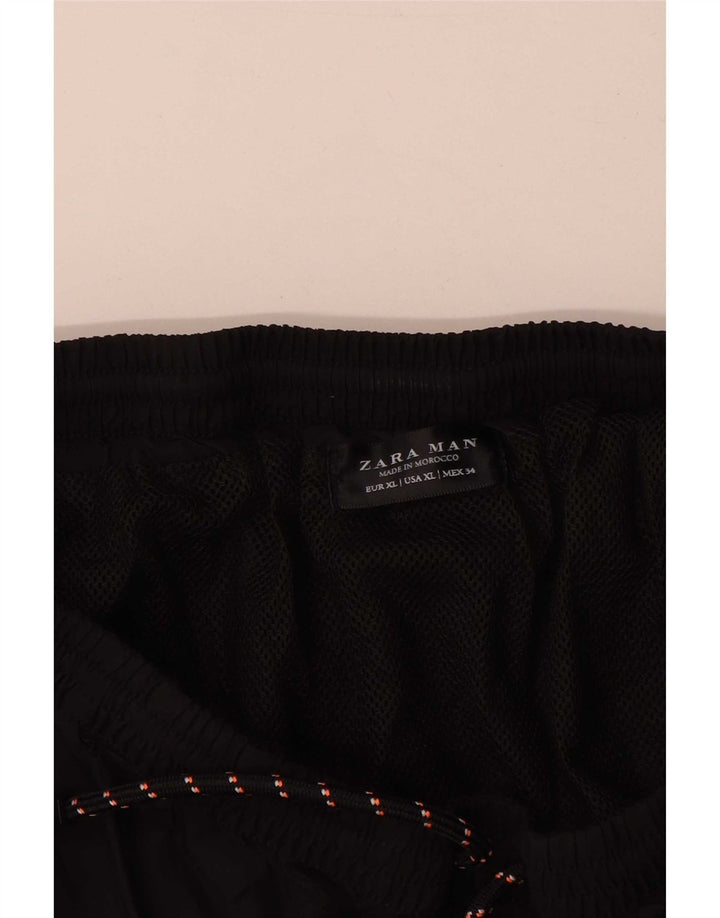 Shorts esportivos masculinos Zara XL poliéster preto