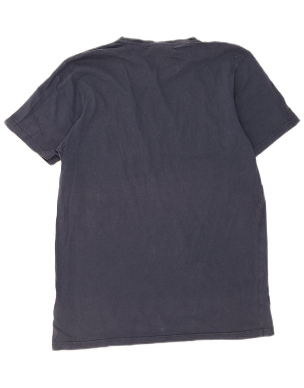 Ellesse Camiseta masculina gráfica Top médio algodão azul marinho