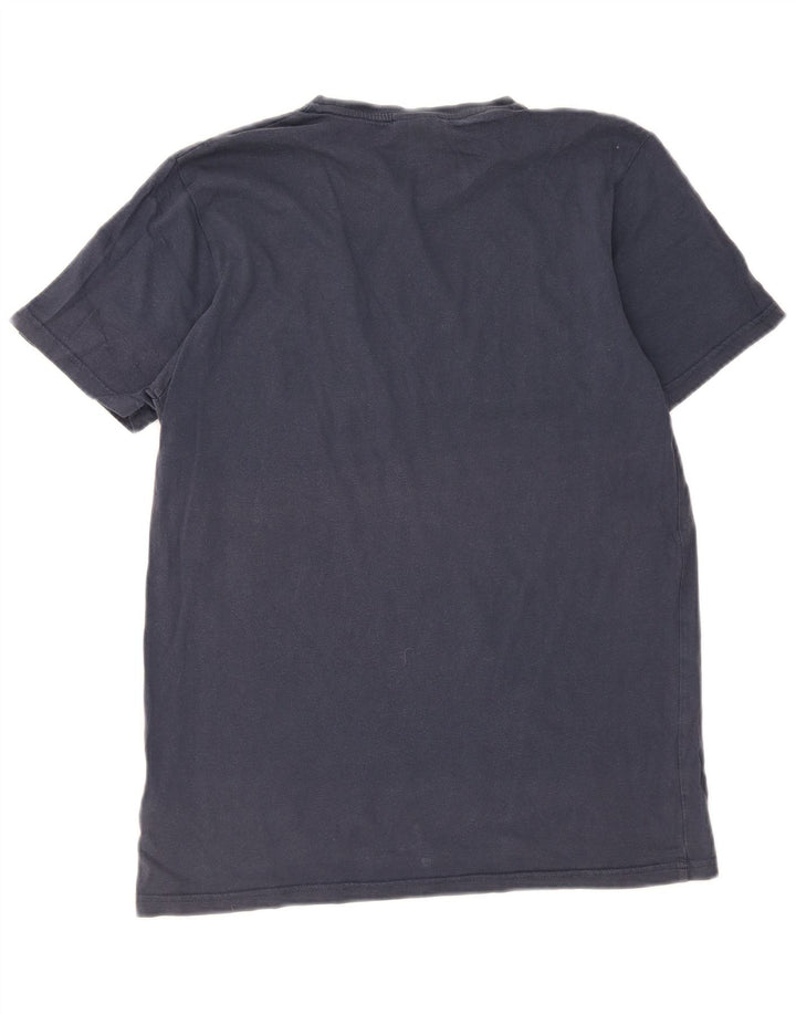 Ellesse Camiseta masculina gráfica Top médio algodão azul marinho