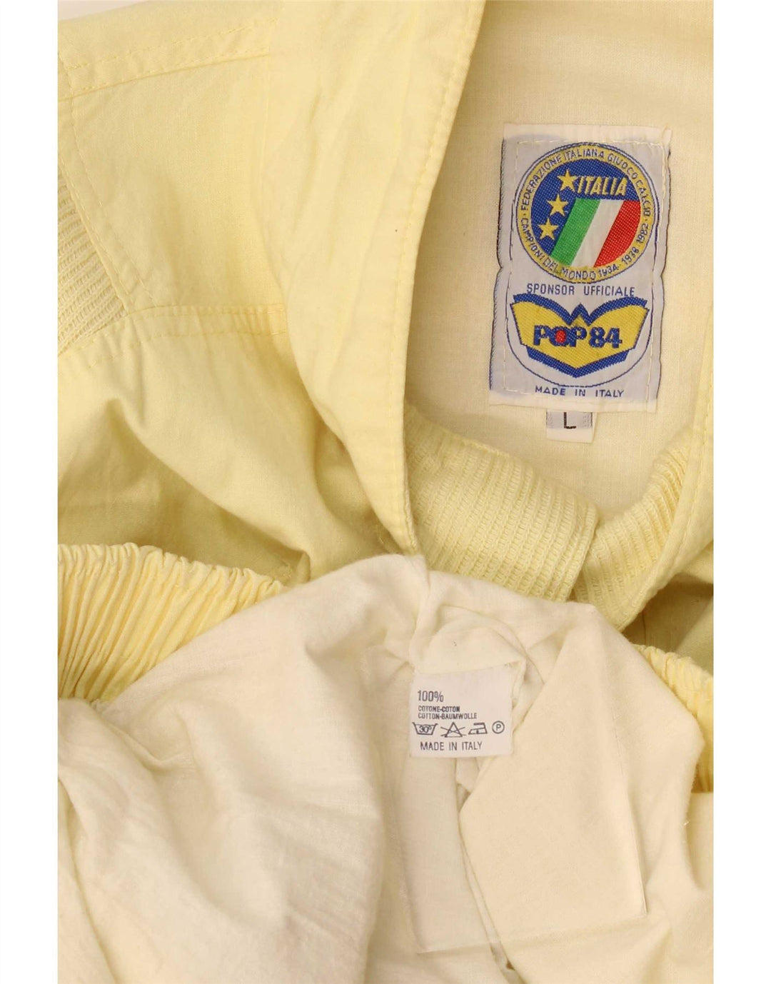 Jaqueta bomber masculina POP 84 UK 40 grande algodão amarelo