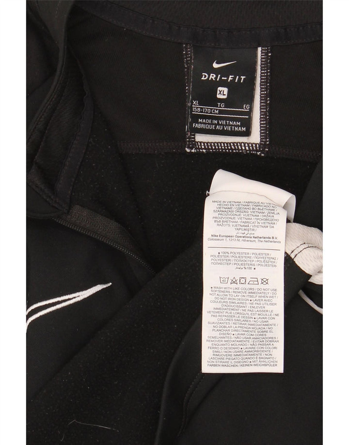 Nike Meninos Dri Fit Zip Neck Pullover Treino Top 13-14 Anos XL Preto
