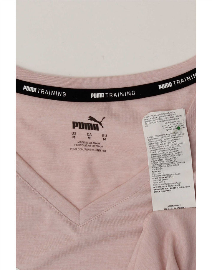Puma Camiseta Feminina Graphic Top UK 14 Médio Rosa Poliéster