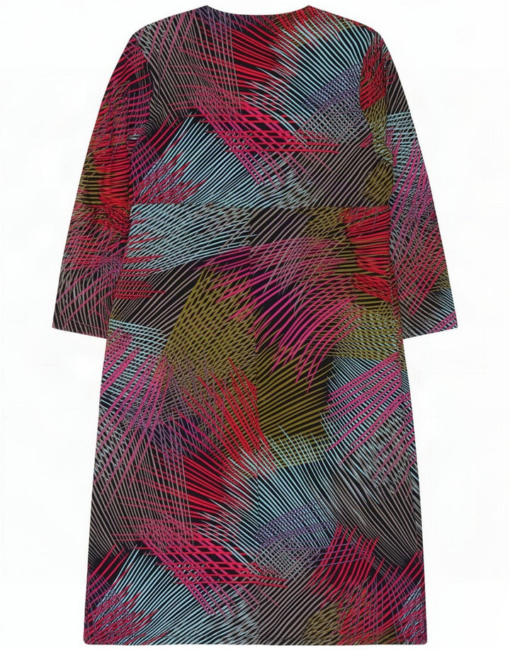 CC Vestido feminino com bainha com padrão abstrato Reino Unido 14 Médio multicolorido