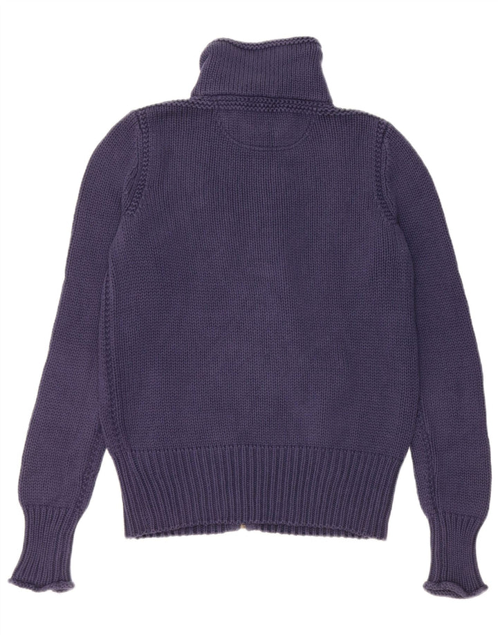 Suéter cardigã feminino RALPH LAUREN Reino Unido 14 algodão azul marinho médio