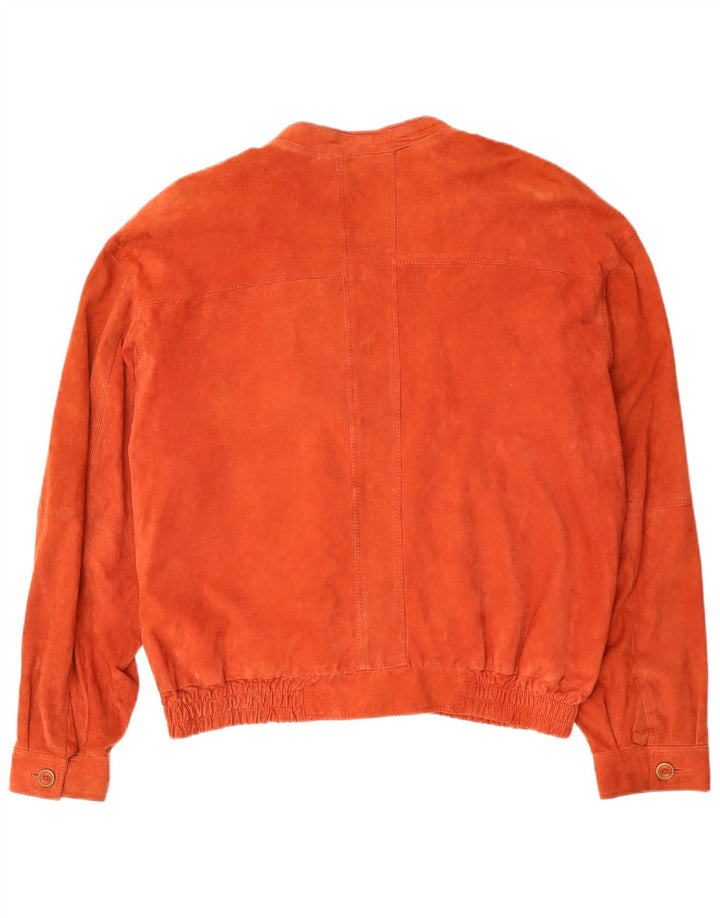 Jaqueta bomber masculina VINTAGE de camurça IT 54 2XL couro laranja