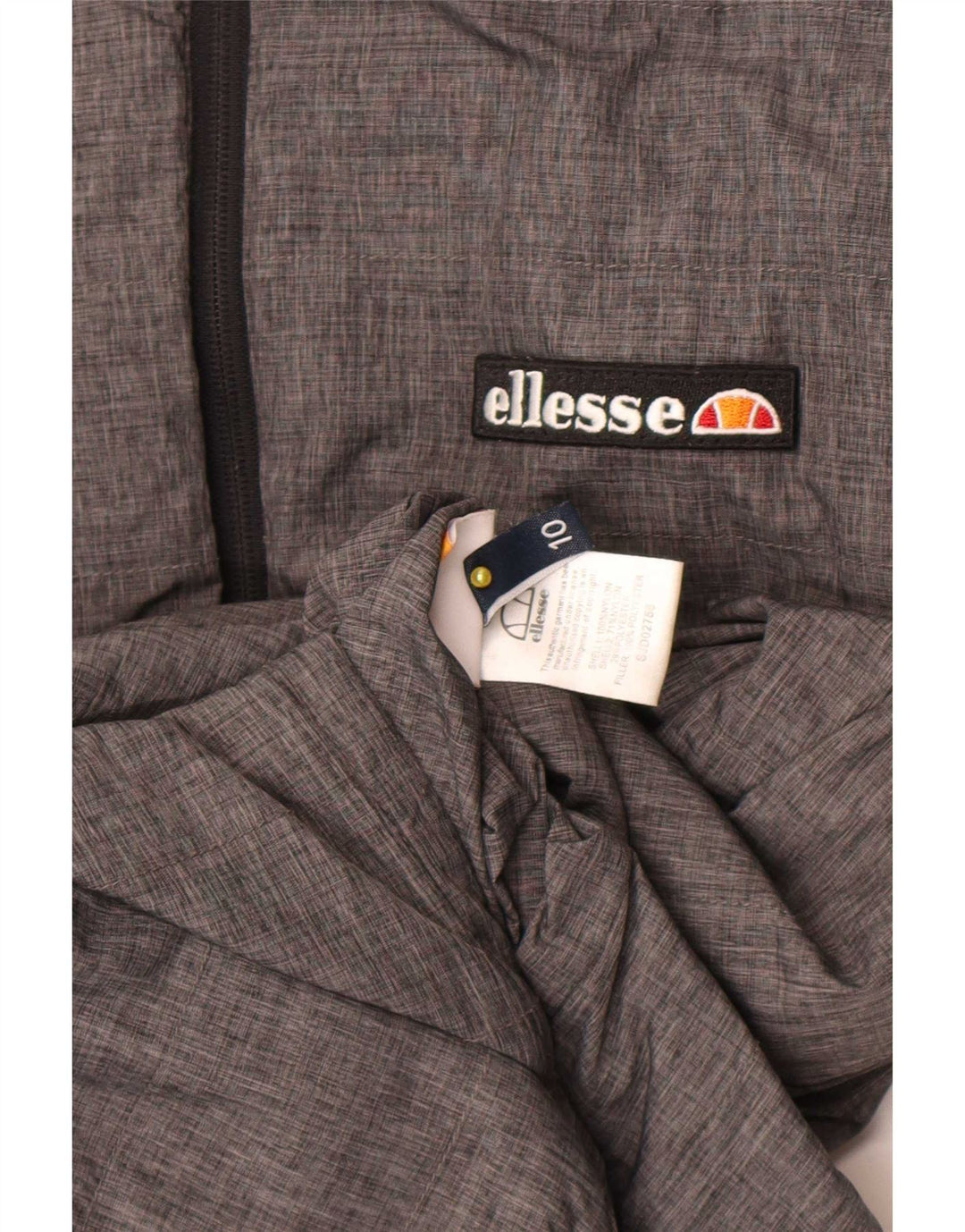 Jaqueta feminina Ellesse com capuz reversível acolchoada UK 10 pequena cinza nylon