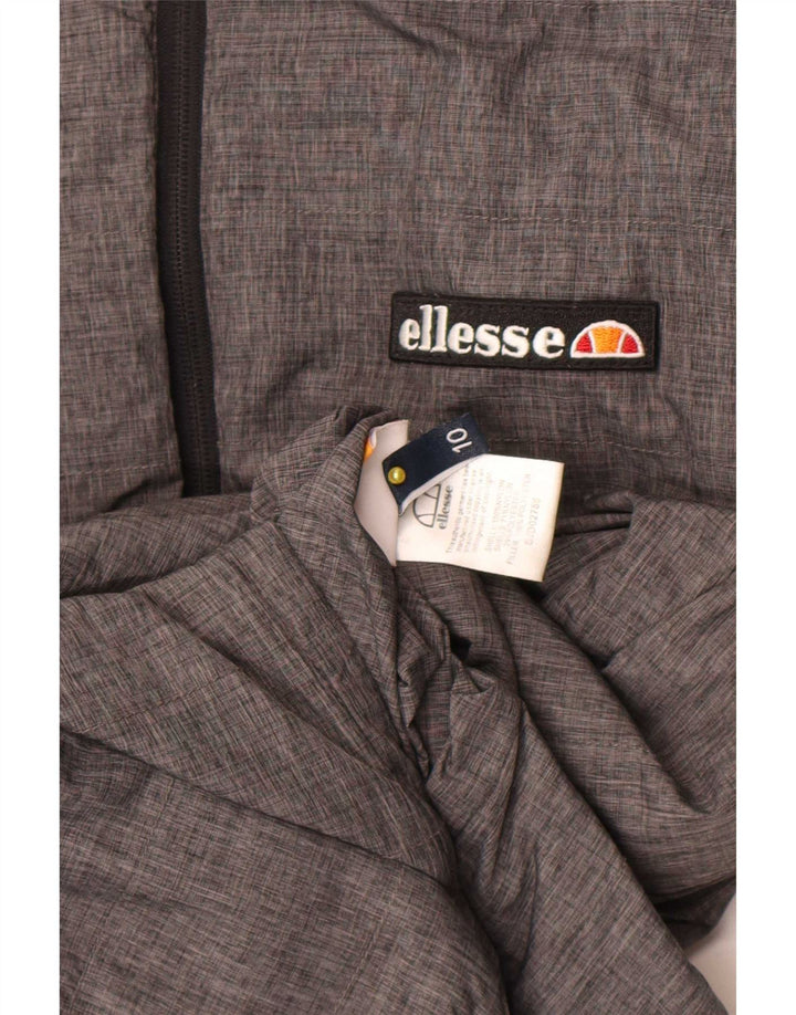 Jaqueta feminina Ellesse com capuz reversível acolchoada UK 10 pequena cinza nylon