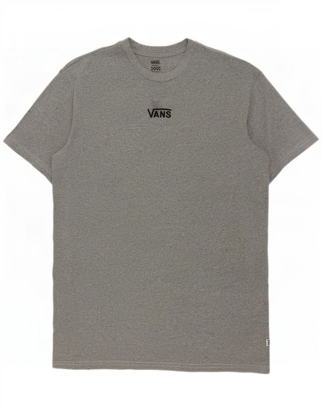 Camiseta masculina Vans pequena algodão manchado cinza