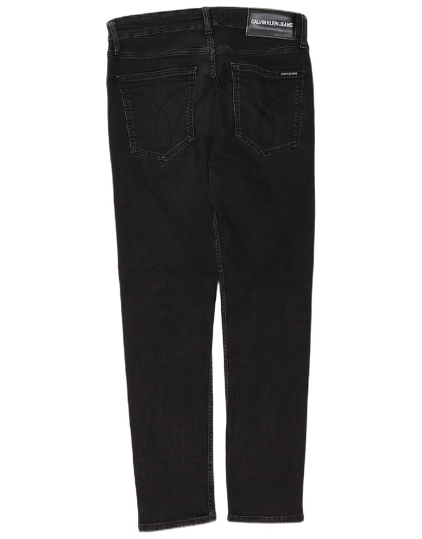 Calvin Klein Mens Jeans Slim W32 L30 Algodão Preto