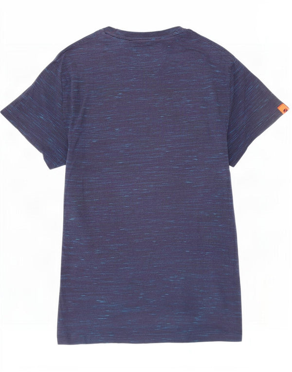 Camiseta masculina Superdry Top pequeno azul marinho manchado