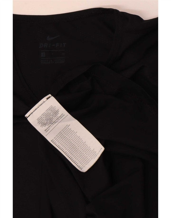 Camiseta feminina Nike Dri Fit Top UK 10 pequena preta poliéster